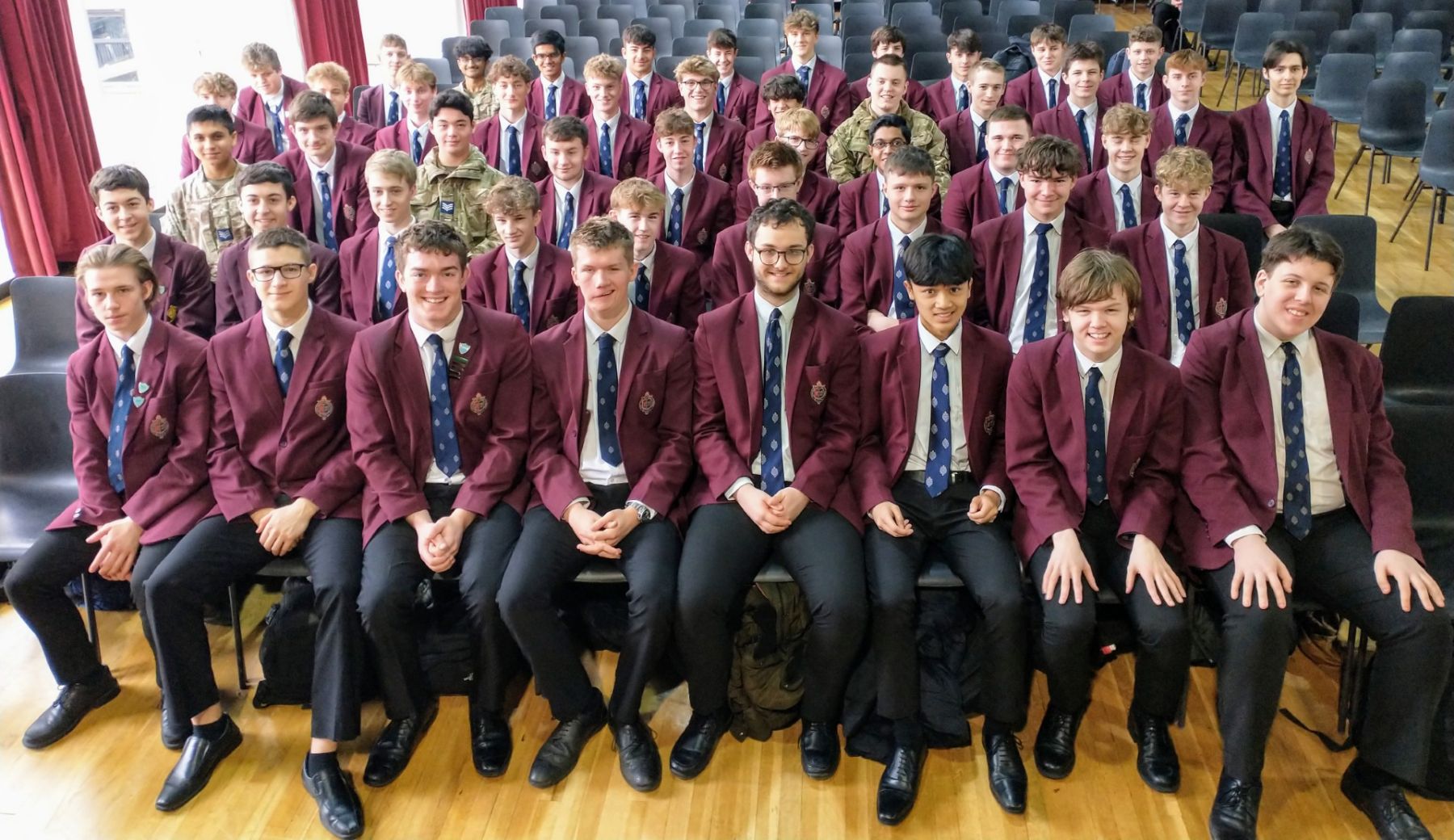  Sixth Form students in the school hall