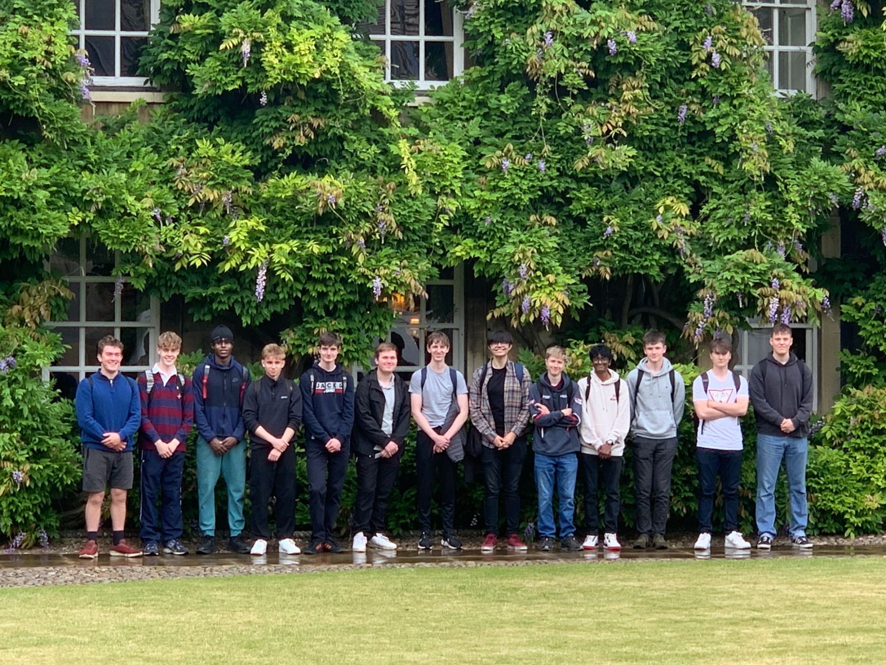  Students outside Christ's College Cambridge